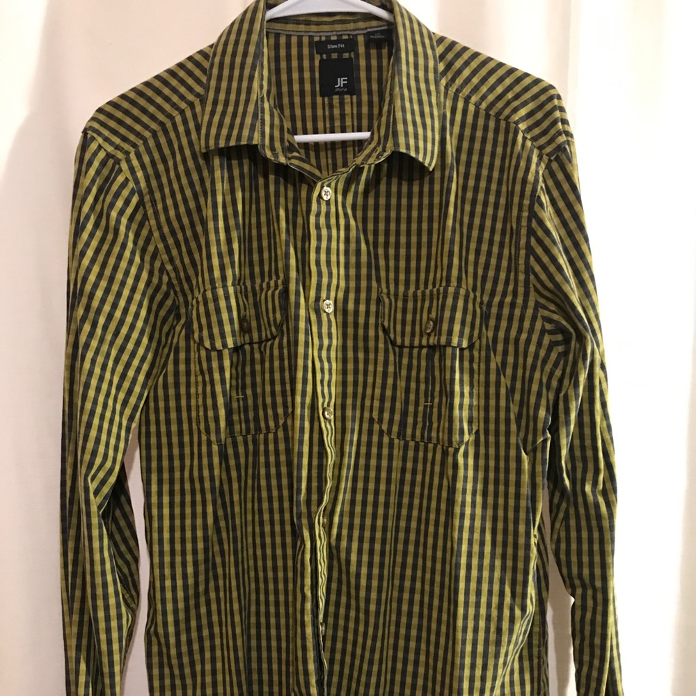 JF. J Ferrar Long Sleeve Button Down Dress Shirt